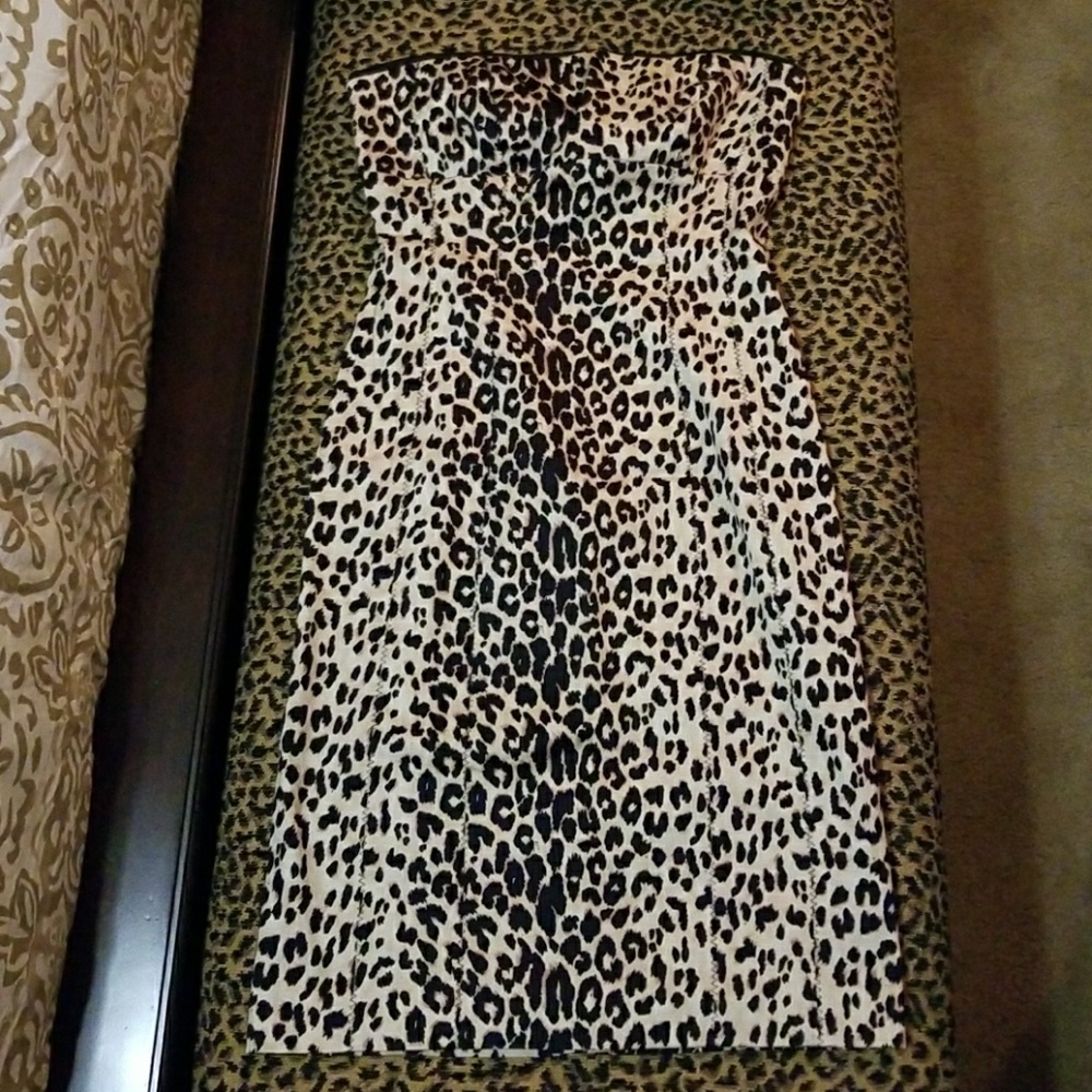 Leopard Print BeBe Dress